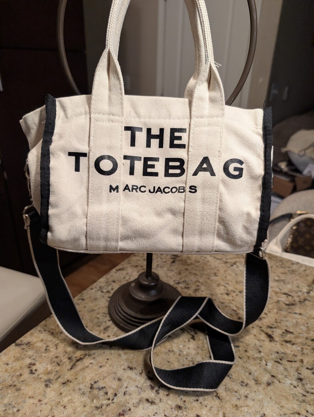 Marc Jacobs Small The Tote Bag Cream Black Crossbody